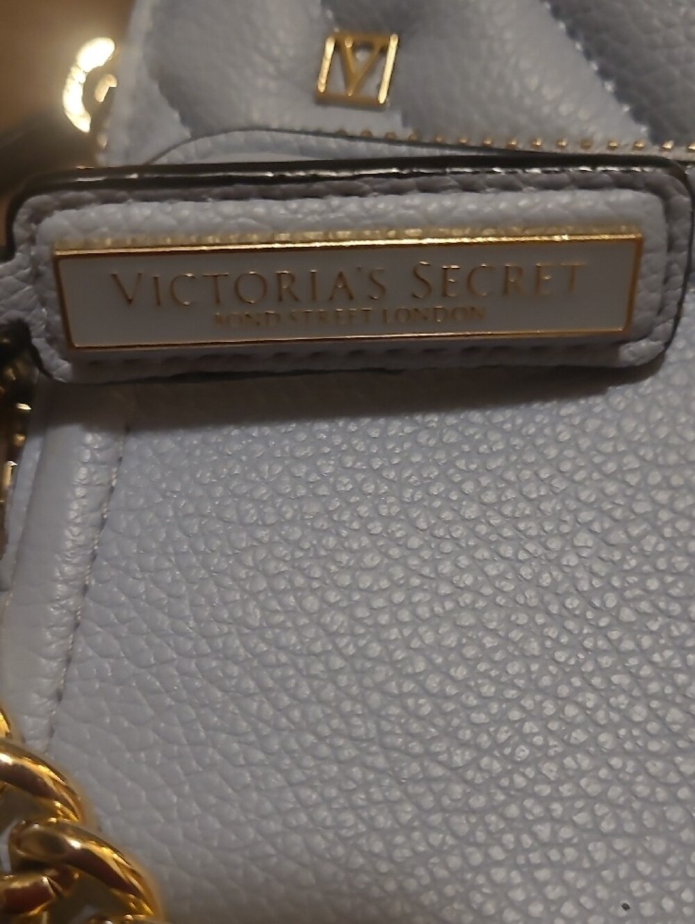 Victoria Secret Powder Blue Quilted Mini Backpack No Callouts - Picture 3 of 5
